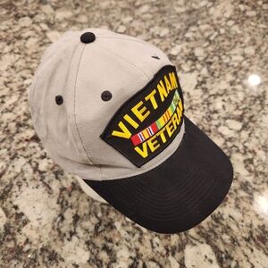 Vietnam Veteran Deluxe Gray Embroidered Patch Otto Baseball Hat Cap EUC
